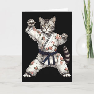 Tarjeta Gato Gatito Minino Karate Taekwondo Kickboxing 