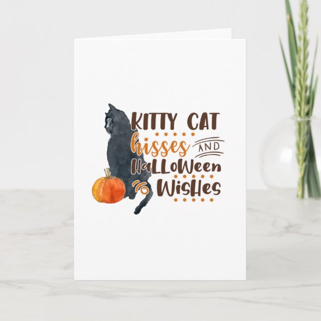 Tarjeta Gato Gato Gato Gato Gatito Halloween Y Diseño De D (Anverso)