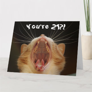 Tarjeta Gato gracioso feliz cumpleaños 21