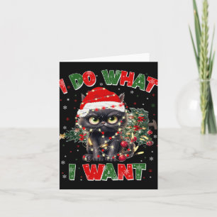 Tarjeta Gato gracioso que hago lo que quiero Navidades Nav