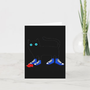 Tarjeta Gato Harris con zapatos de lona azules pisotea som