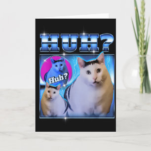 Tarjeta Gato Huh Gato Divertido Meme Gato Raro Contrabando