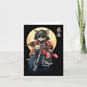Tarjeta Gato japonés samurai guerrero gato tattoo Kawaii N