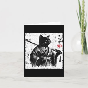 Tarjeta Gato Japonés Samurái Tai Chi Ninja Arte Hombres Ch