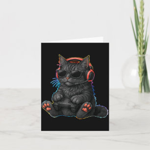 Tarjeta Gato Jugador Videojuegos Chicos Adolescentes Hombr