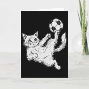 Tarjeta Gato jugando fútbol, niños y niños fútbol Byll, Fú