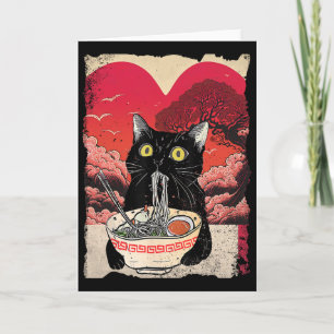 Tarjeta Gato Kawaii Comiendo Fideos Ramen Ramen Es Mi Vale