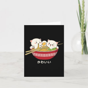 Tarjeta Gato Kawaii Japonés Tokyo Anime Cat Ramen T Shirt