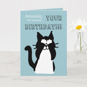 Tarjeta Gato Kitty Peekaboo Cubriendo Ojos Cumpleaños Atra