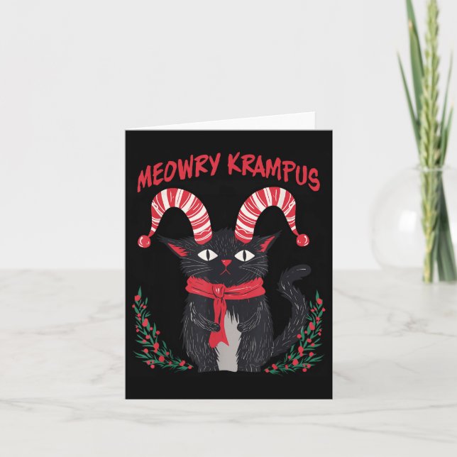 Tarjeta Gato Krampus Divertido Krampus Está Llegando A La  (Anverso)