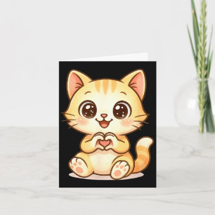 Tarjeta Gato lindo del día de San Valentín corazón amor dí