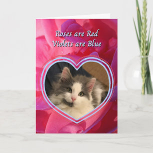 Tarjeta Gato lindo, el gato es mi San Valentín favorito