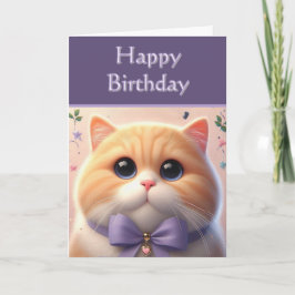 Tarjeta Gato Lindo Feliz Cumpleaños 