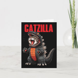 Tarjeta Gato Lindo Gatito Catzilla Para Madres De Gatos Pa