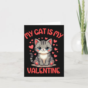 Tarjeta Gato Lindo, Mi Gato Es Mi San Valentín, Soltero Pa