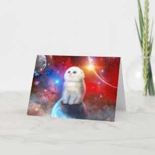 Tarjeta Gato llorando en el espacio