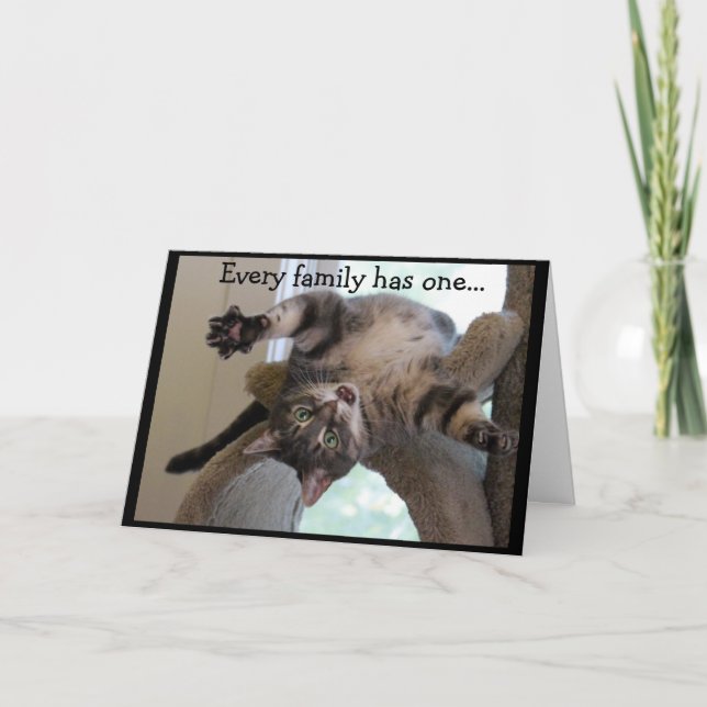 Tarjeta Gato loco al revés (Anverso)