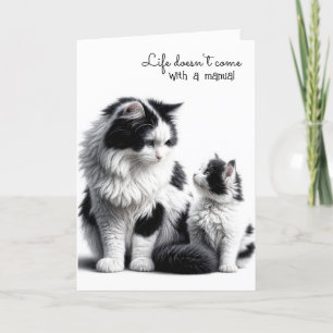Tarjeta Gato madre y gatito coincidente