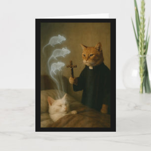 Tarjeta Gato Mago Meme Gato Exorcismo Ratón Divertido Humo