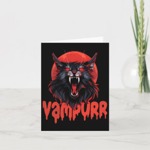 Tarjeta Gato Maine Coon Vampurr Spooky Vampire Halloween C