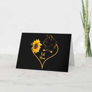 Tarjeta Gato Mamá Con Sunflower Cute Cat Aovers Día de la 