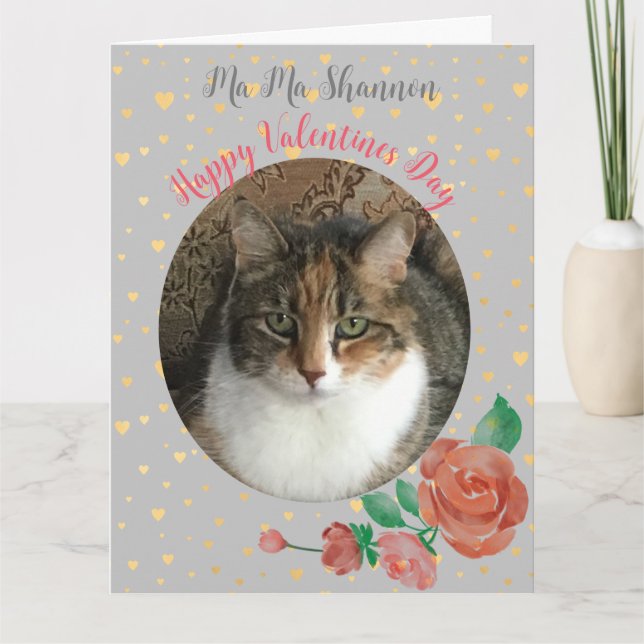 Tarjeta Gato Mamá Personalizada San Valentín Sorpresa (Anverso)