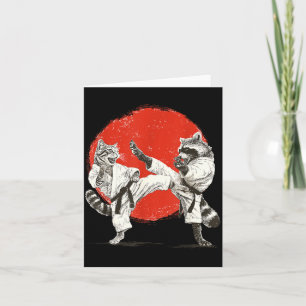 Tarjeta Gato Mapache de Karate Divertido _ Artes Marciales