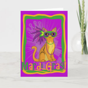 Tarjeta Gato Mardi Gras