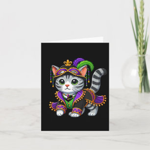 Tarjeta Gato Mardi Gras
