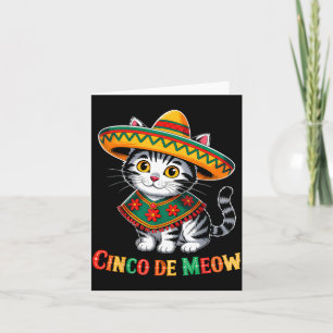 Tarjeta Gato Mexicano Divertido De Cinco De Mayo con Gato