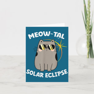 Tarjeta Gato Miau Tal Eclipse Solar Divertido