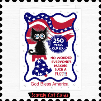 Tarjeta Gato Miedoso "250º" 4 de julio