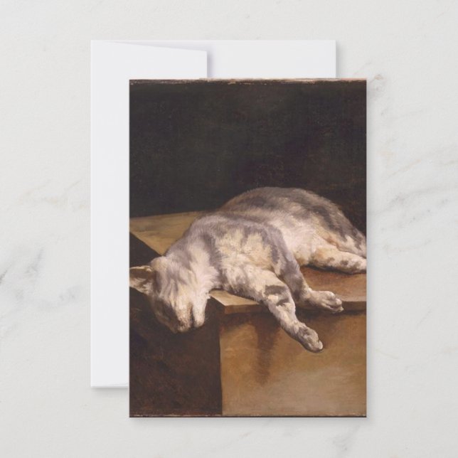 Tarjeta Gato muerto (Théodore Géricault) (Anverso)