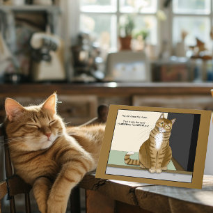Tarjeta Gato Naranja Atigrado Dueño de Casa Gato Divertido