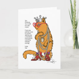 Tarjeta Gato Naranja Divertido Glamour Puss