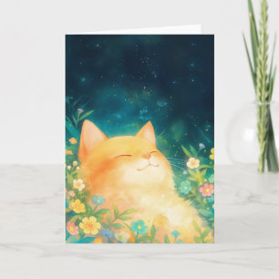 Tarjeta Gato Naranja Siesta Tranquila