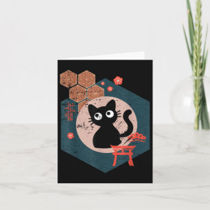 Tarjeta Gato negro amante del Kitten japonés Anime Tokyo O