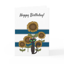 Gato negro de girasol