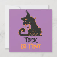Gato negro de Halloween Bruja Arañas espeluznantes