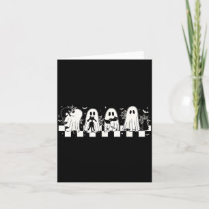 Tarjeta Gato negro de Halloween Fantasma Gato negro espelu
