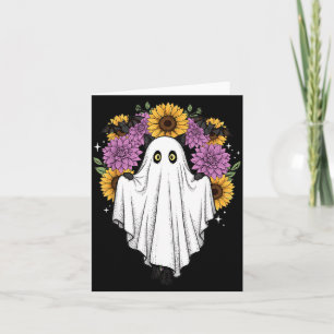 Tarjeta Gato Negro de Halloween Fantasma Suower Murciélago
