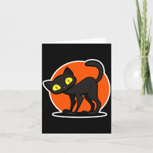 Tarjeta Gato negro de Halloween para amantes de los gatos 