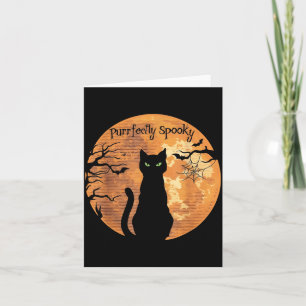 Tarjeta Gato negro de Halloween perfectamente espeluznante