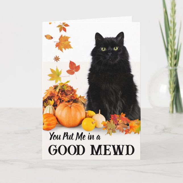 Tarjeta Gato negro de Pal Good Mewd Halloween (Anverso)