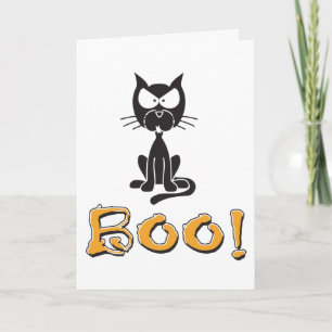 Tarjeta Gato negro del boom de Halloween