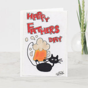 Tarjeta Gato negro del día de padres