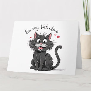 Tarjeta Gato negro del día de San Valentín