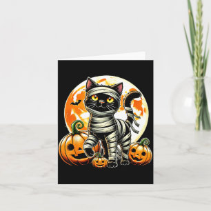Tarjeta Gato Negro Divertido Momia Disfraz de Halloween Ho