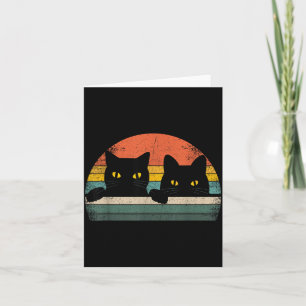 Tarjeta Gato Negro Estilo Retro Vintage - Regalo para Aman