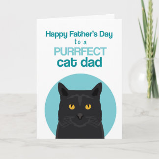 Tarjeta Gato negro feliz día del padre